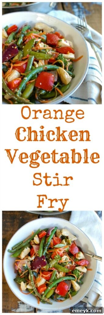 Delicious and healthy Orange Chicken Vegetable Stir Fry with a light, sweet orange sauce, perfect for a homemade meal. 