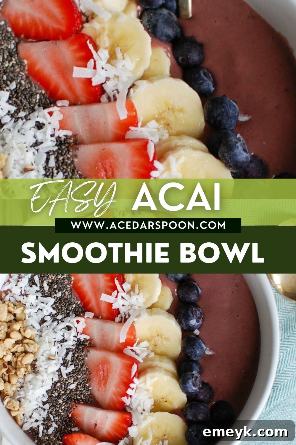 A beautifully arranged Chia Seeds Fruit Bowl with a brand logo, highlighting its freshness and healthy ingredients.