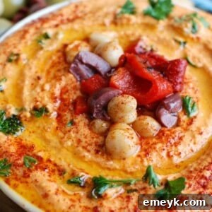 Roasted Red Pepper Greek Yogurt Hummus