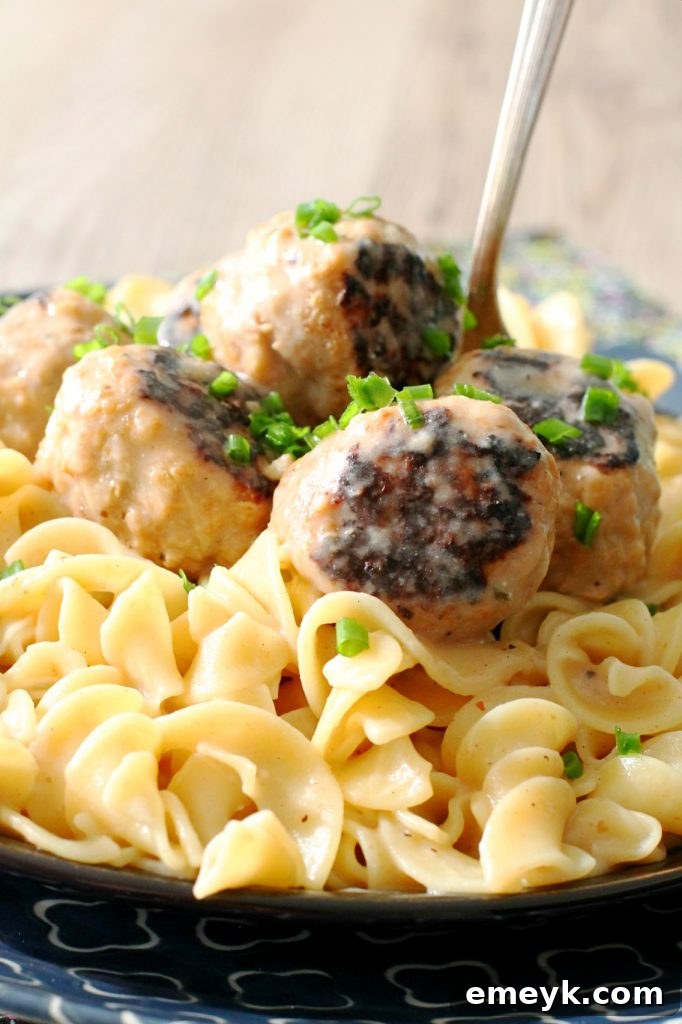 Pork Apple Meatballs with Hard Cider Gravy