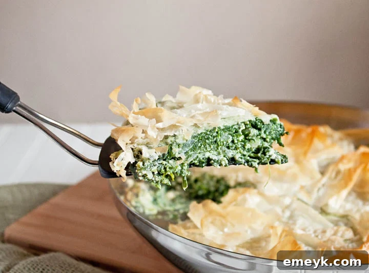 phyllo brushed with butter wrapped with spinach and baked in the oven