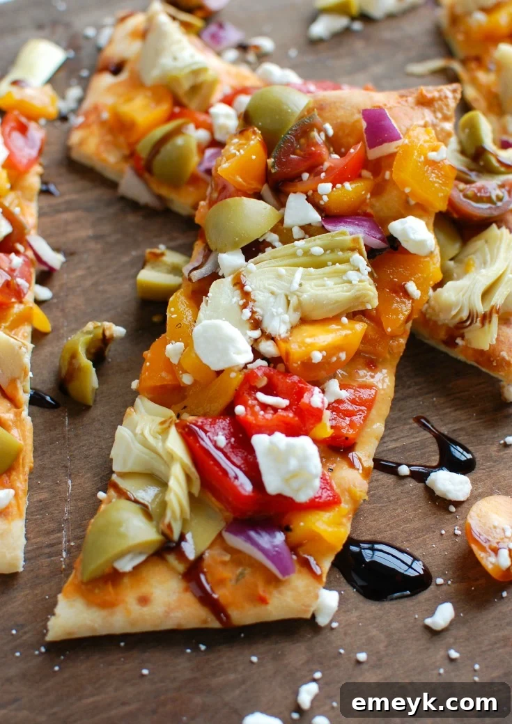 Single piece of Mediterranean Flatbread