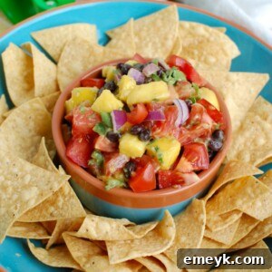 Delicious Mango and Black Bean Salsa ready to serve