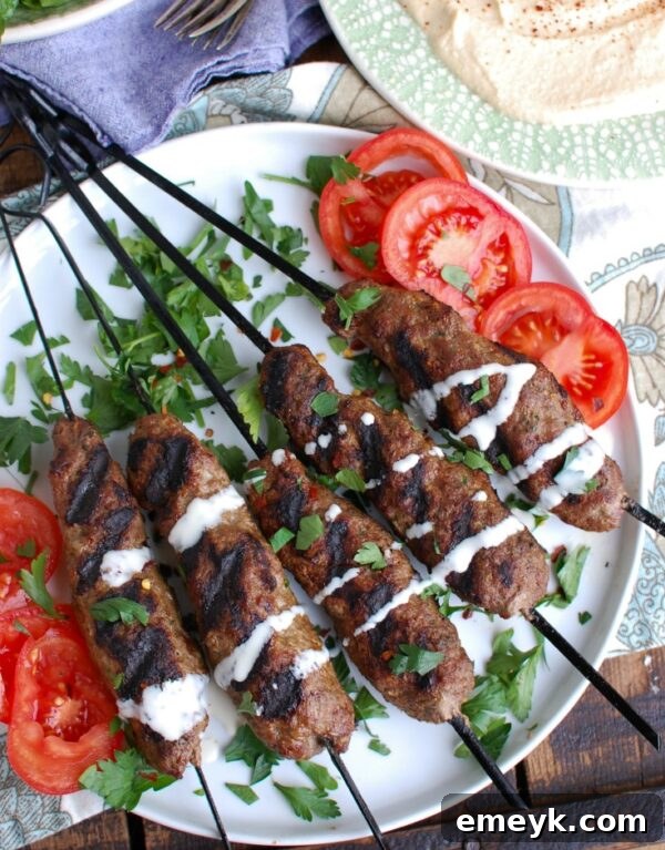 Grilled Beef Kafta Kebabs after grilling