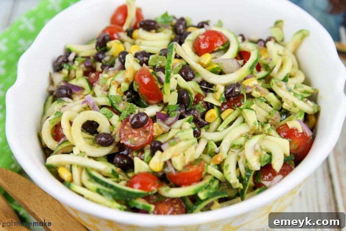 Refreshing Zucchini Zoodle Salad, a perfect light lunch or side dish.