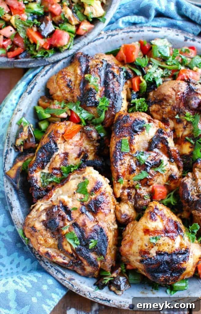 14 Irresistible Mediterranean Grilling Recipes 9 Juicy Shish Taouk Chicken Thighs with a side of Mediterranean Eggplant Salad