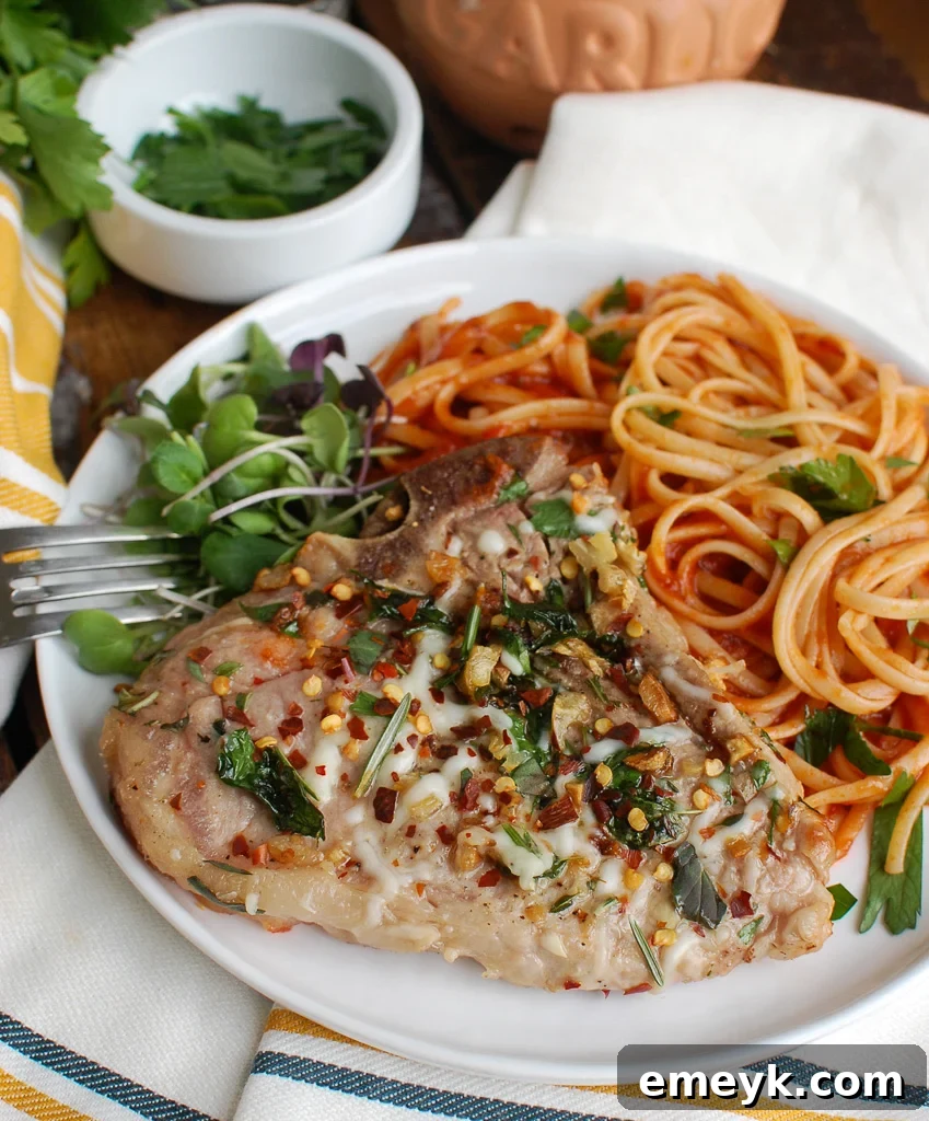 Easy Italian Style Veal Chops with Pasta