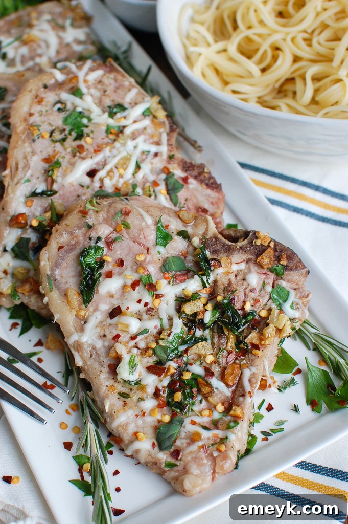 Easy Italian Style Veal Chops on Platter
