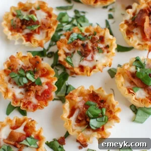 Finished Bacon Pizza Bites in phyllo cups