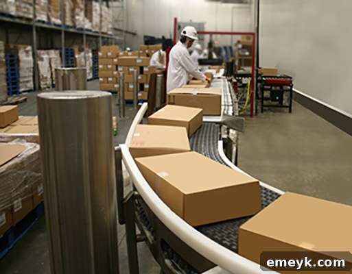 A large stack of neatly packaged Sugardale bacon