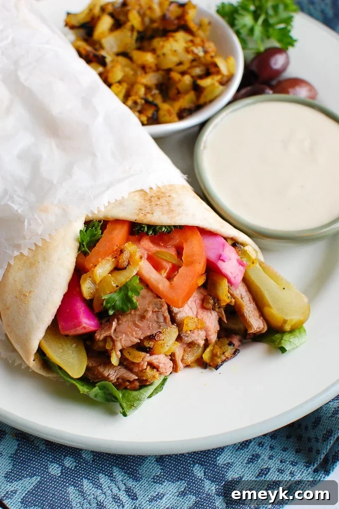 Beef Shawarma in pita