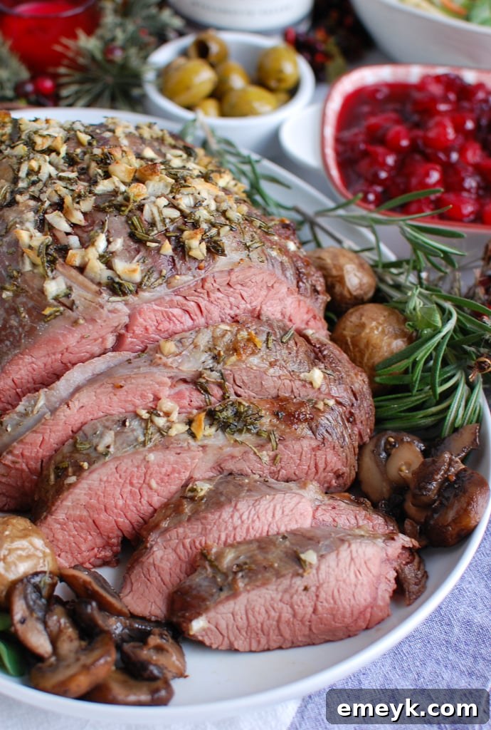 Flawless Roast Beef Every Time 2 Rosemary and Garlic Roast Beef with rosemary sprigs