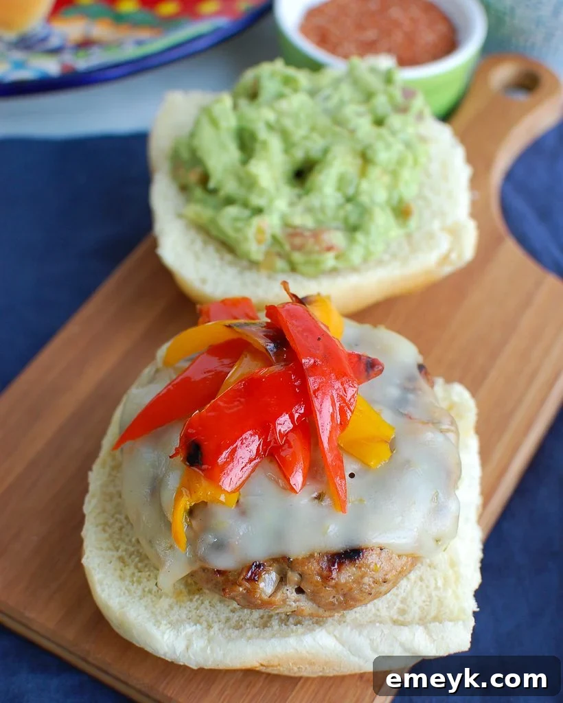 Pork Burgers with sweet peppers on a plate