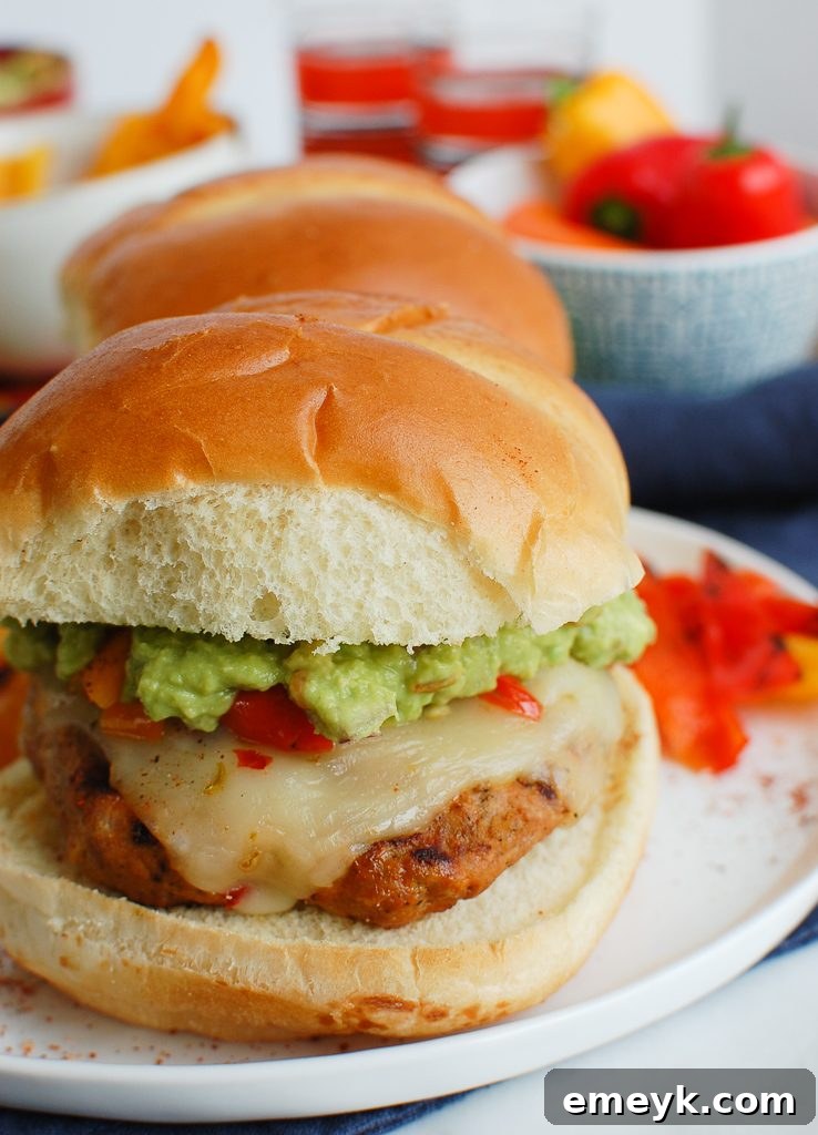 Plated Pork Burgers on a white plate