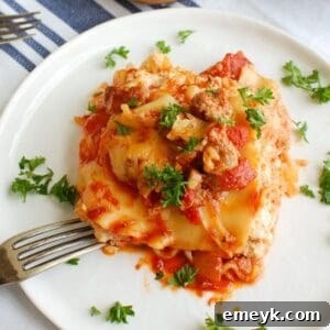 Delicious Slow Cooker Lasagna ready to serve