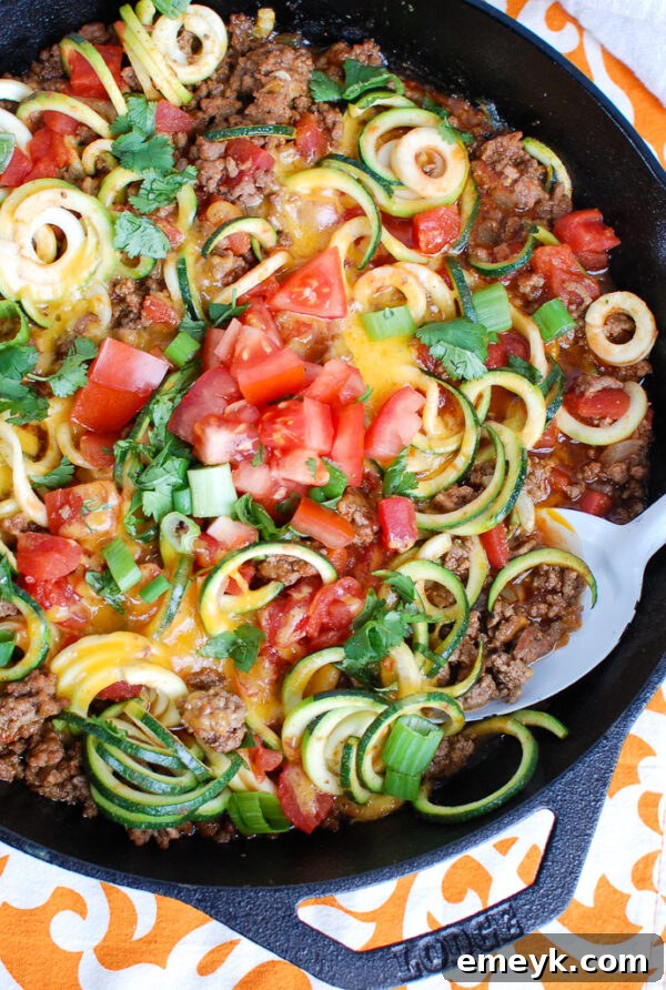 Mexican Zucchini with white spoon