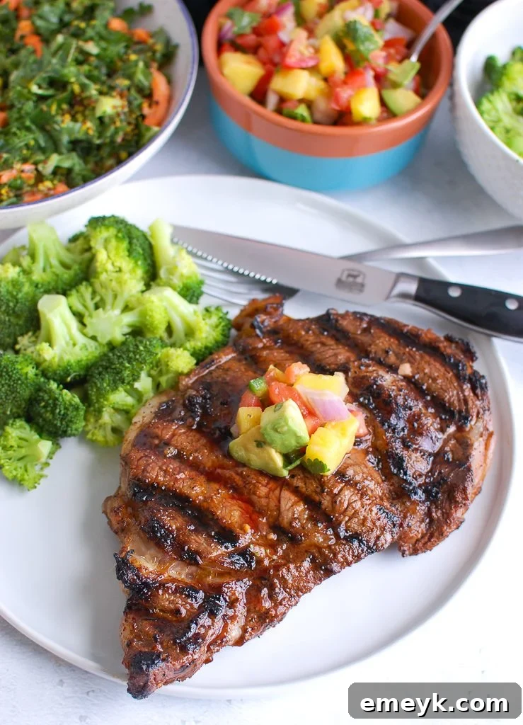 Grilled Ribeye with a side of broccoli