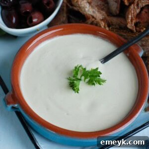 Homemade Tahini Sauce in a bowl