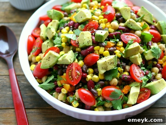 Creamy Avocado and Three Bean Salad, a satisfying dish ready in minutes
