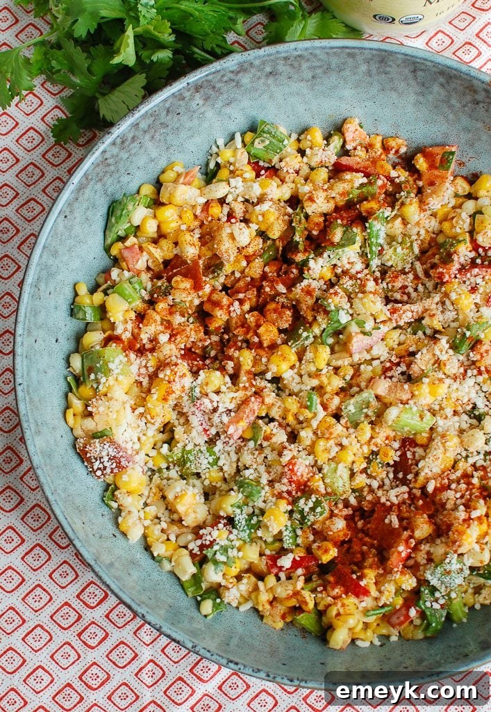Mexican Corn Salad with a sprinkle of smoked paprika