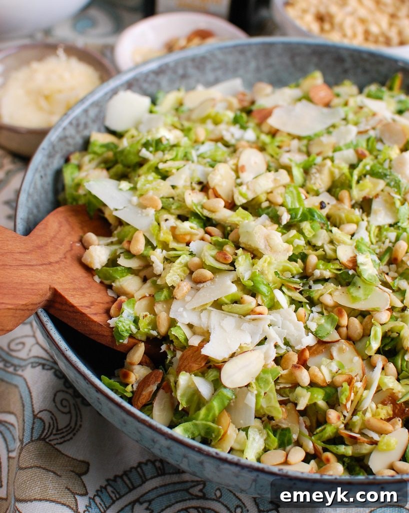 Shaved Brussels Sprouts Salad with cheese
