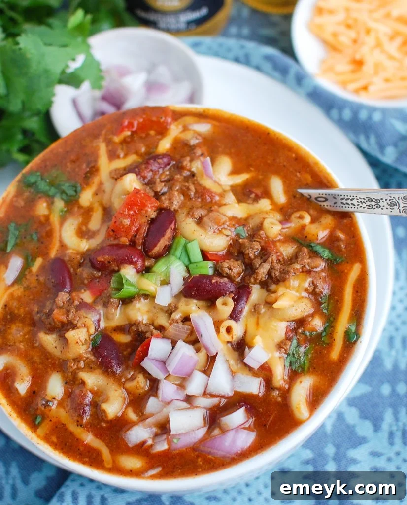 Instant Pot Chili Mac with pasta and rich sauce