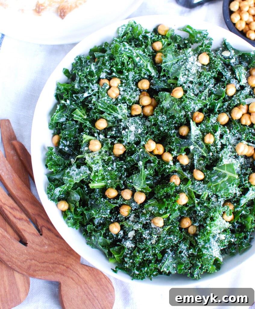 Kale Caesar Salad with cheese