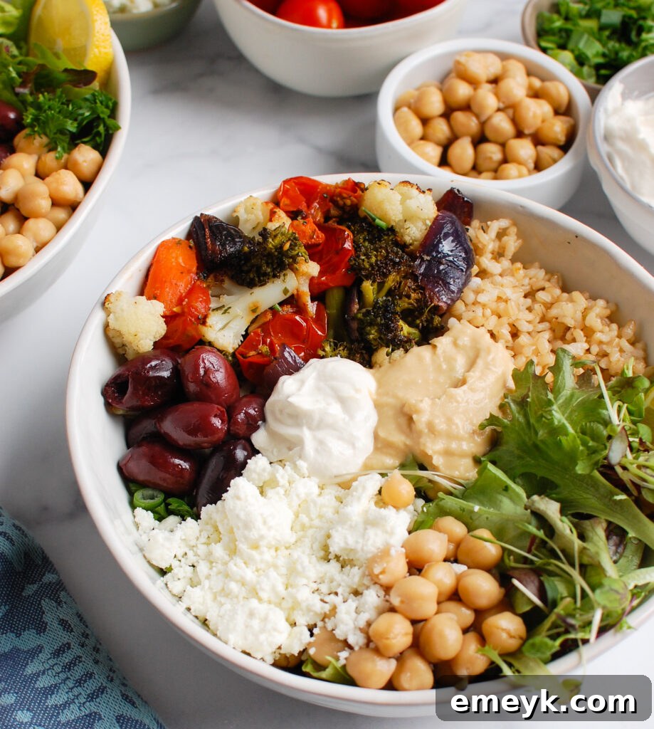 Mediterranean Buddha Bowl with fresh ingredients