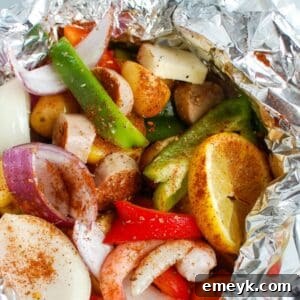 Sausage and Shrimp Foil Packets