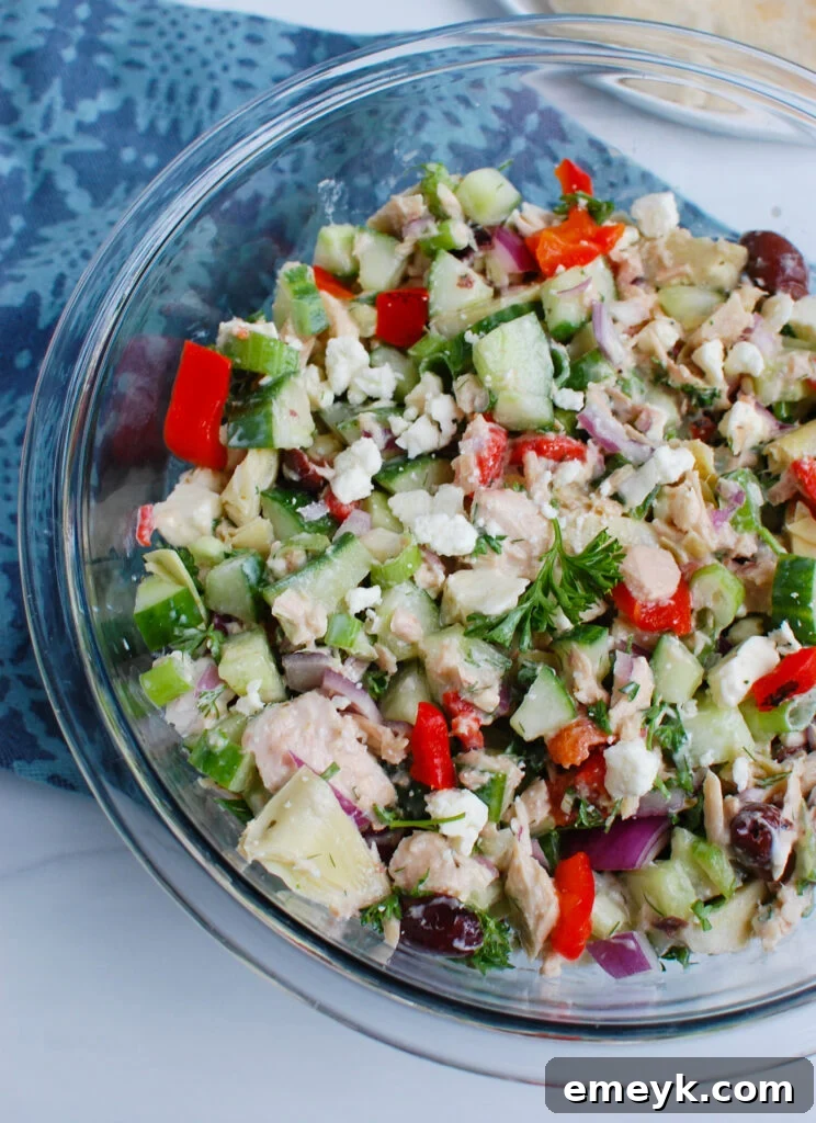 Mediterranean Sunshine Tuna Salad 2 Mediterranean Tuna Salad in bowl