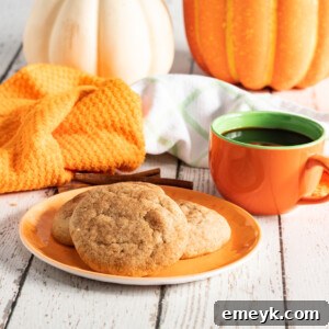 Pumpkin Snickerdoodles paired with a hot cup of coffee