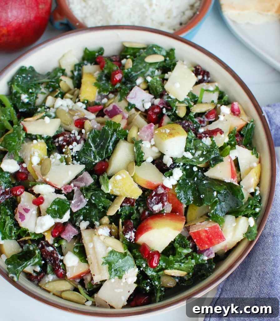Easy Fall Salad with pomegranate seeds