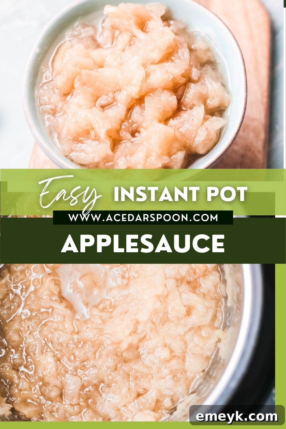 Instant Pot Applesauce in a bowl with a 'Taste the Sweetness' logo overlay.