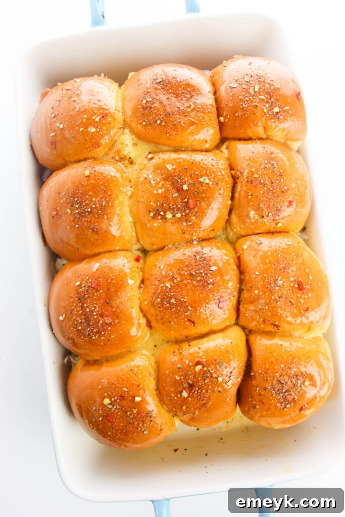 Simple Savory Chicken Sliders 12 Buttered and spiced slider buns before baking
