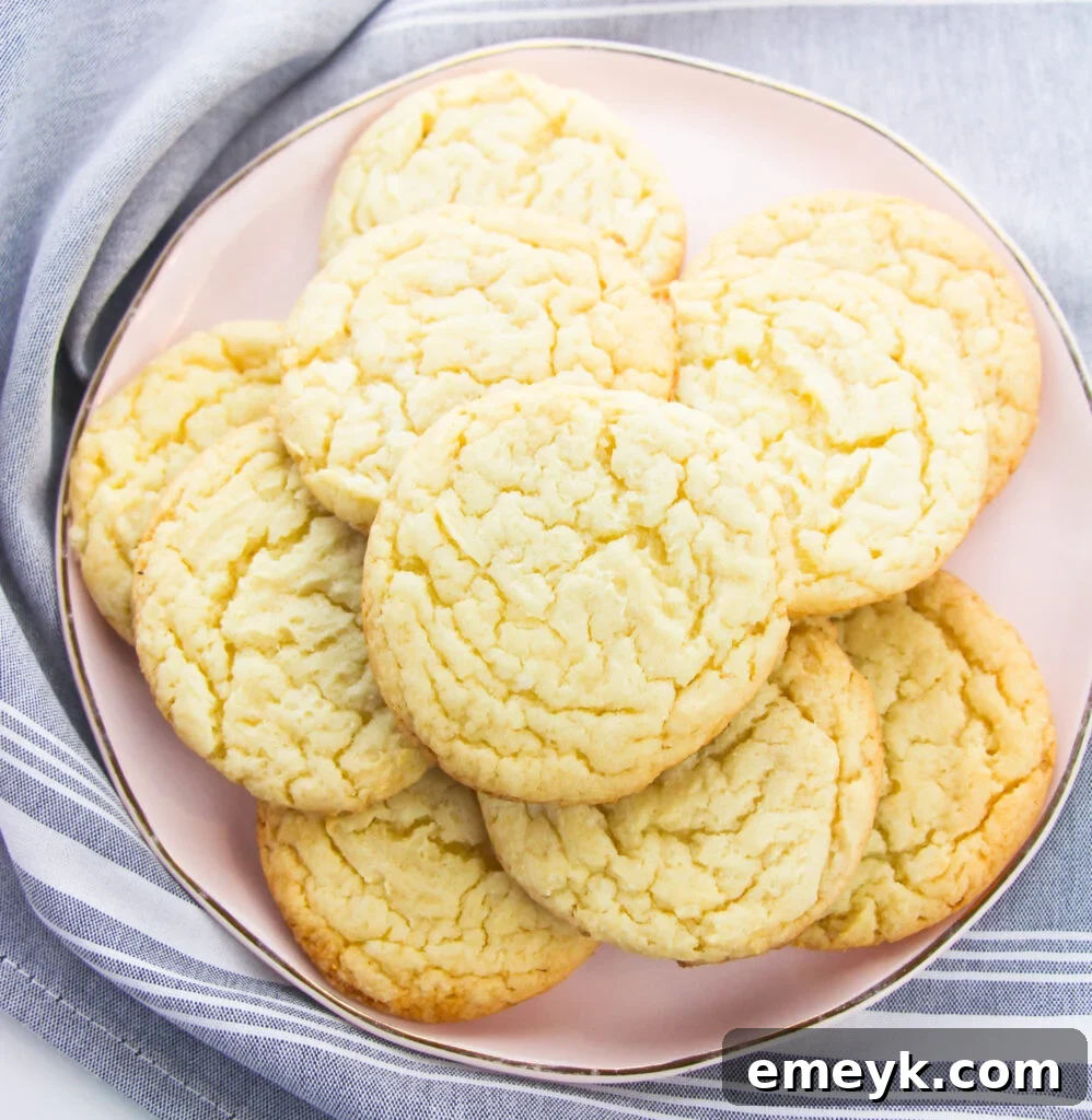 Pink plate with Easy Cake Mix Sugar Cookies