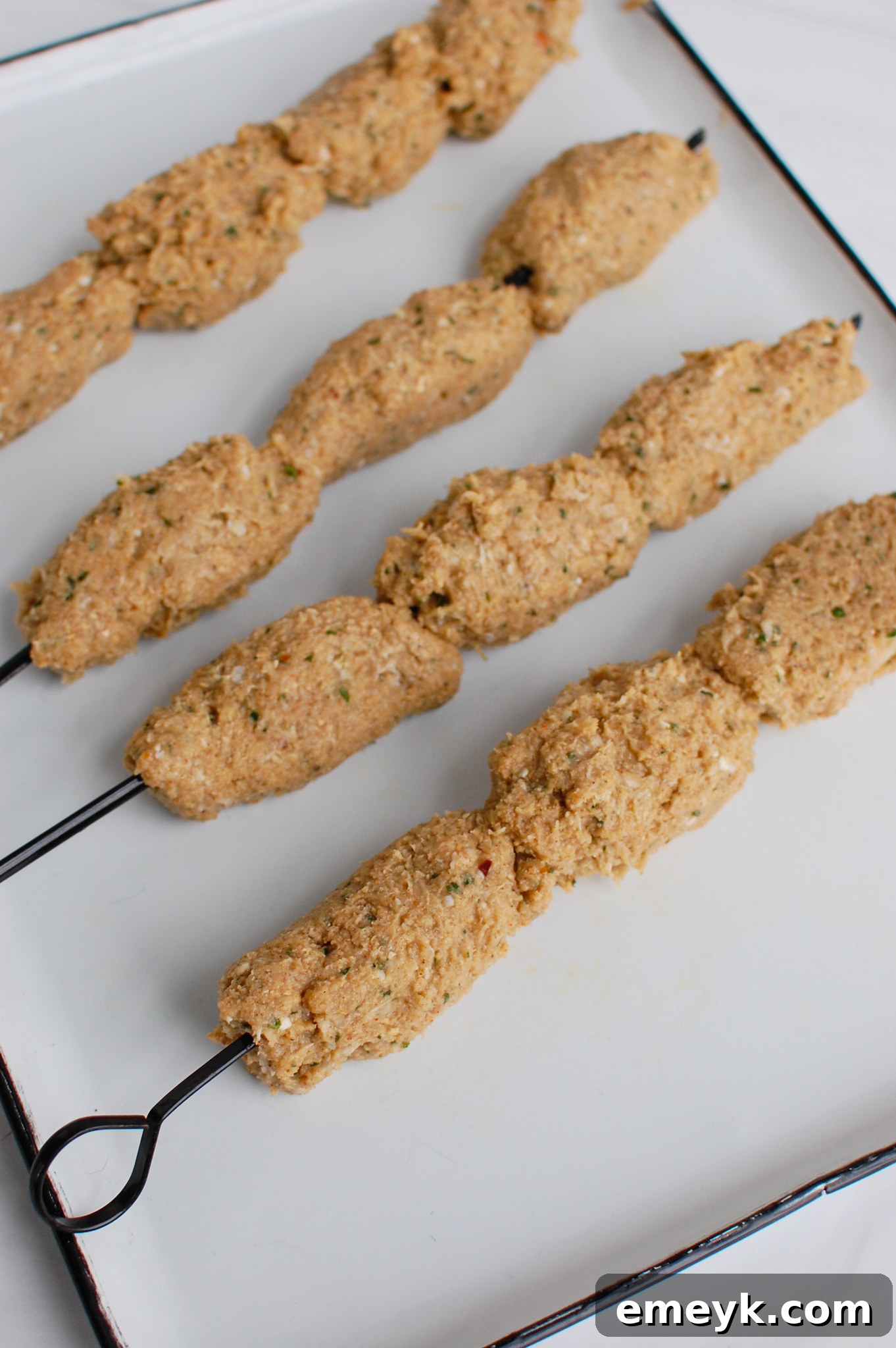 Chicken Kofta formed skewers