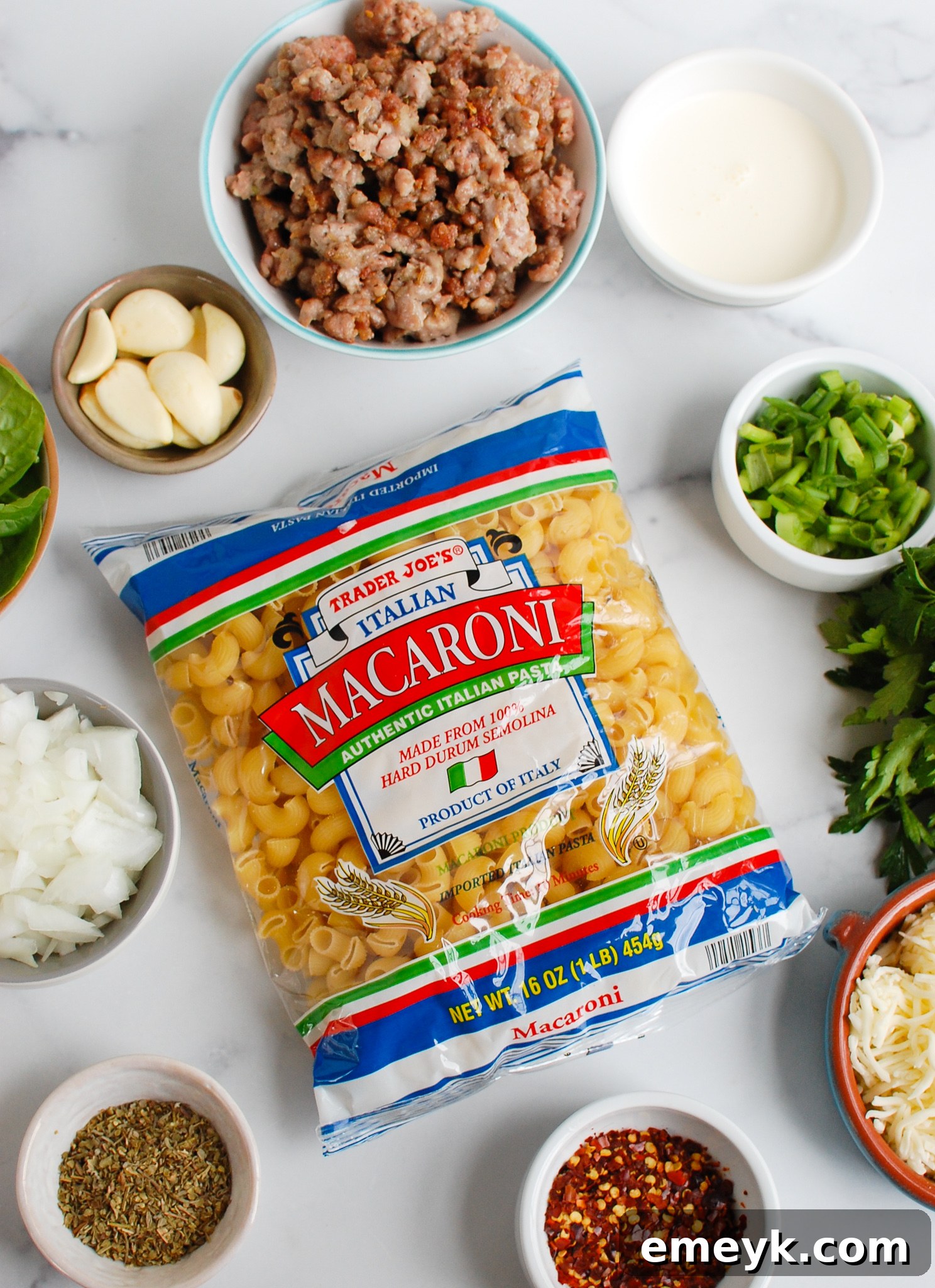 Spicy Sausage Pasta with parsley
