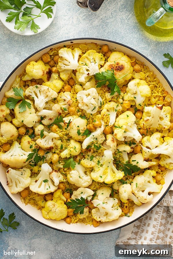 17 Effortless Sides to Elevate Your Fish Meal 16 Rich One Pot Curry Rice with cauliflower and chickpeas.