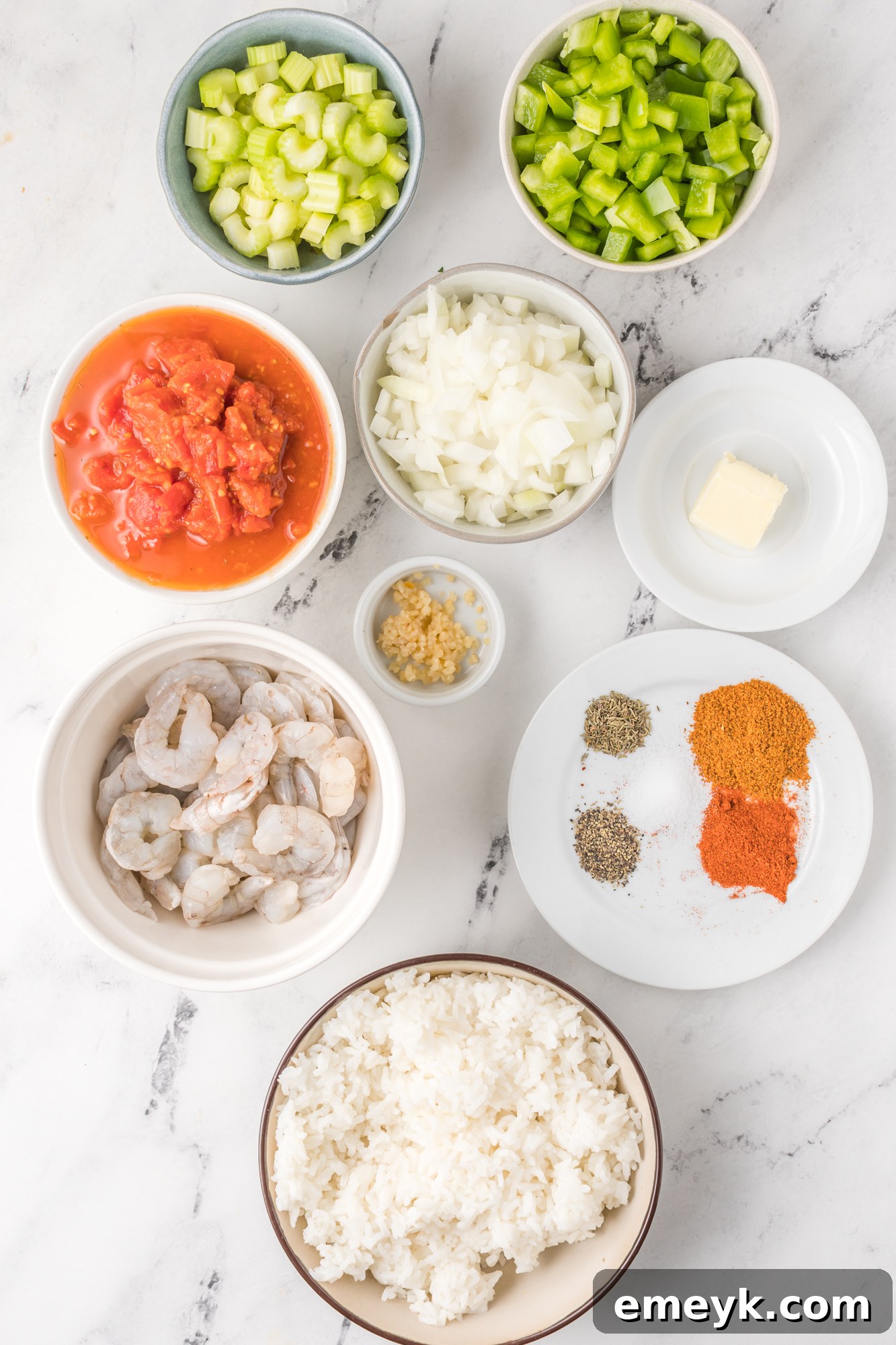 Shrimp Creole Recipe ingredients.