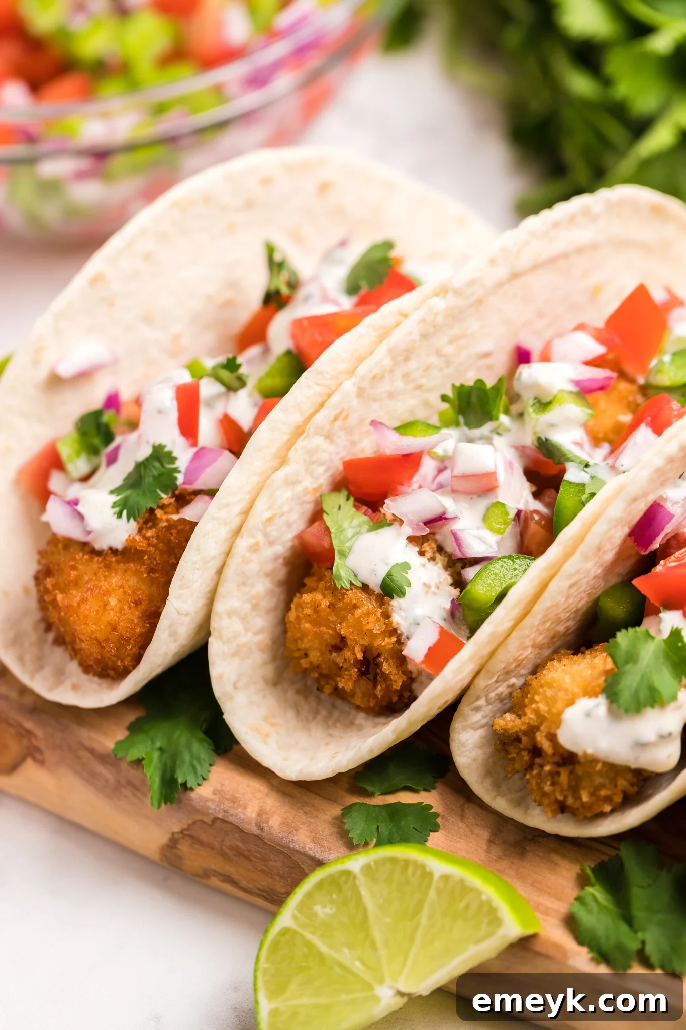 Zesty Tilapia Tacos 2 Tilapia Fish Taco Recipe with salsa.