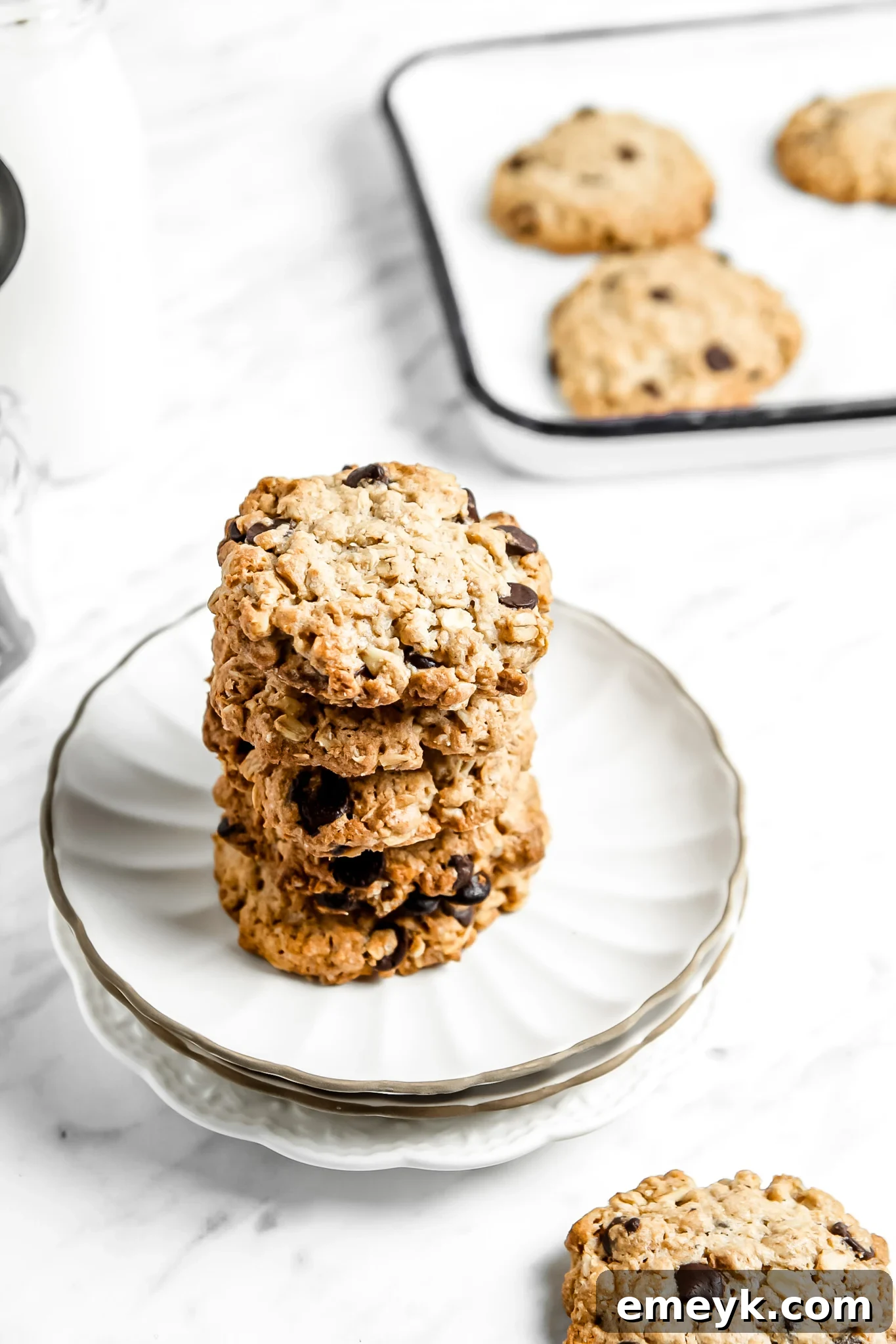 Delicious Homemade Banana Oatmeal Cookies on a rustic plate, ready to be enjoyed.