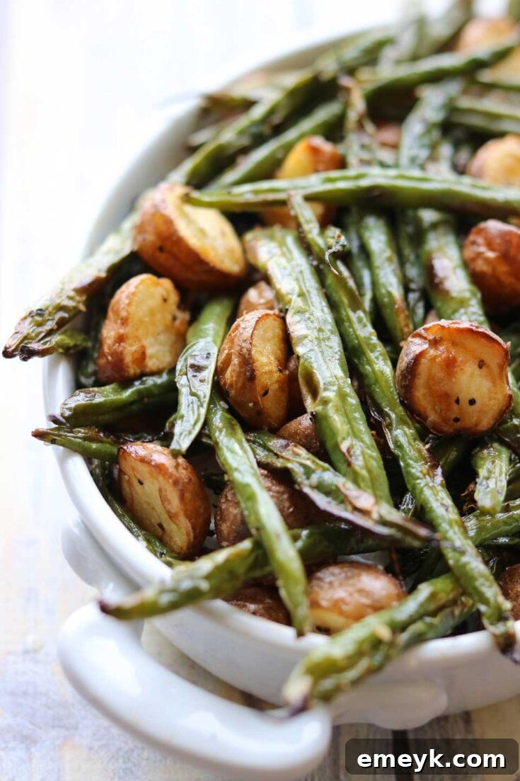 Blistered Green Beans, a simple one-ingredient side dish with deep, caramelized flavors.