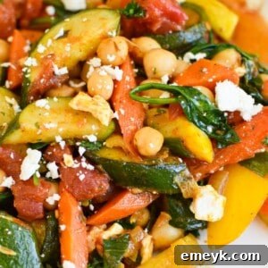 Mediterranean Chickpea Skillet in a 1200x1200 square format for recipe card.
