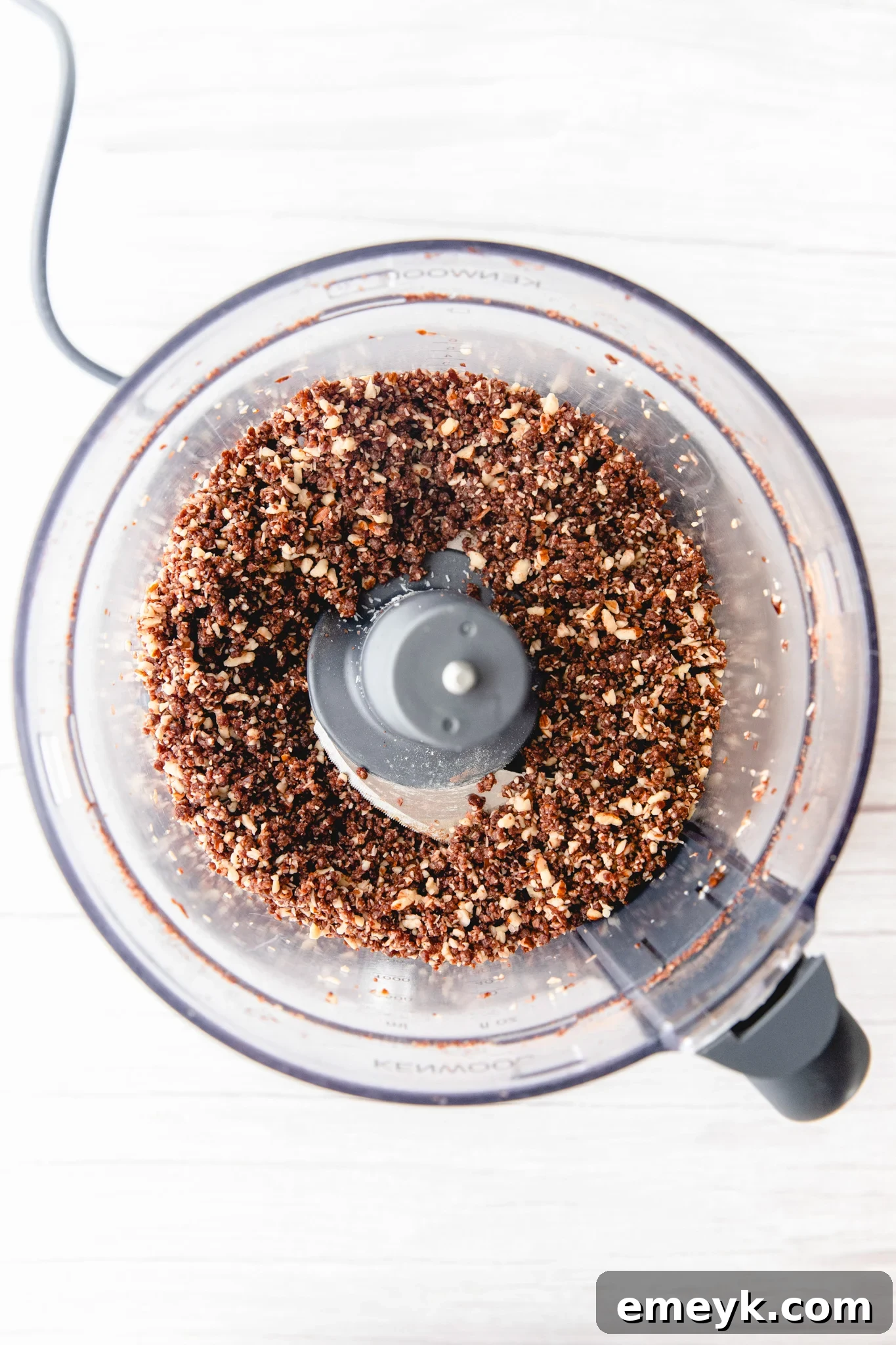 The perfectly blended mixture for Easy Date Protein Balls, ready to be rolled.