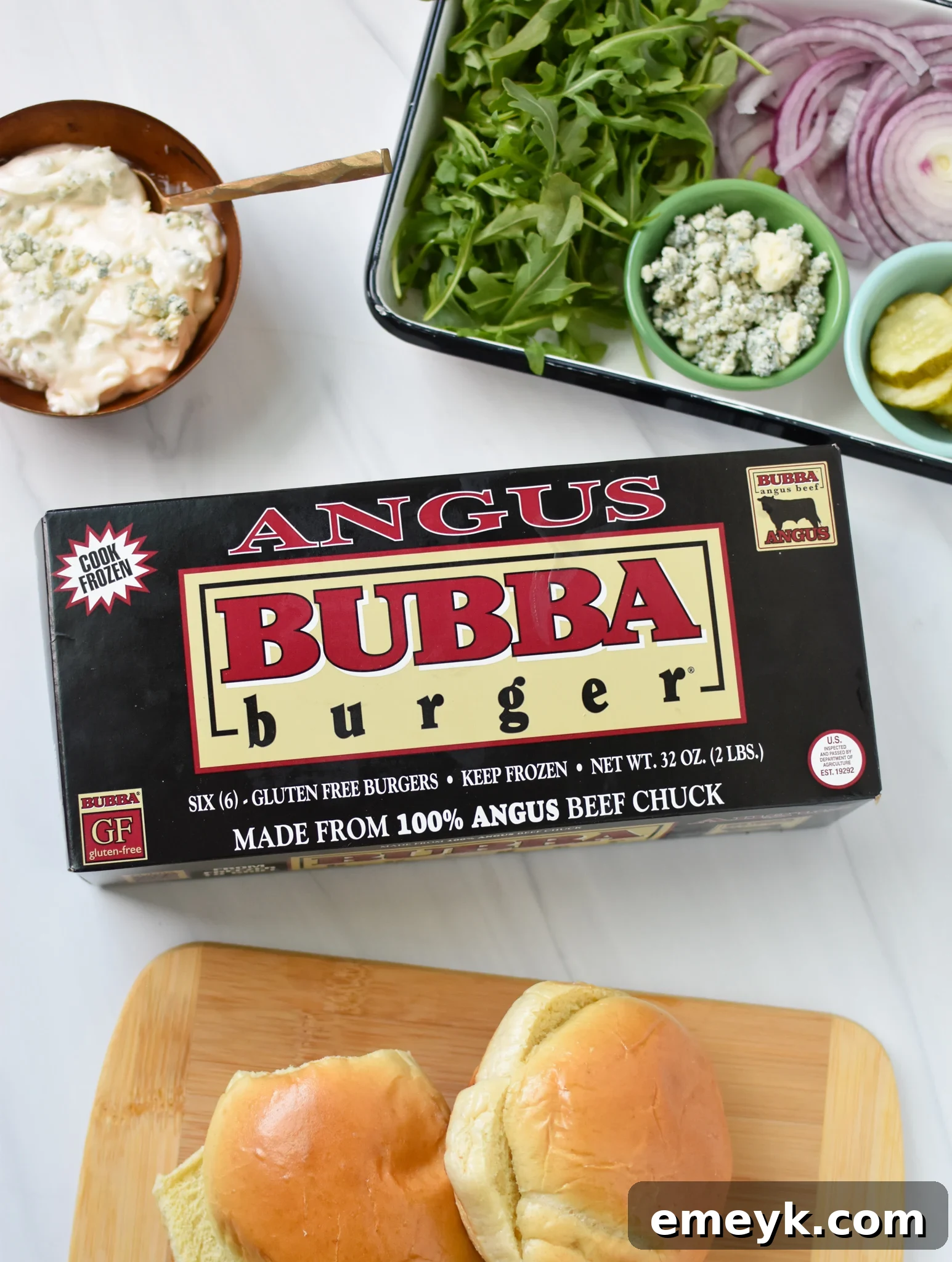Easy Blue Cheese Burger ingredients.