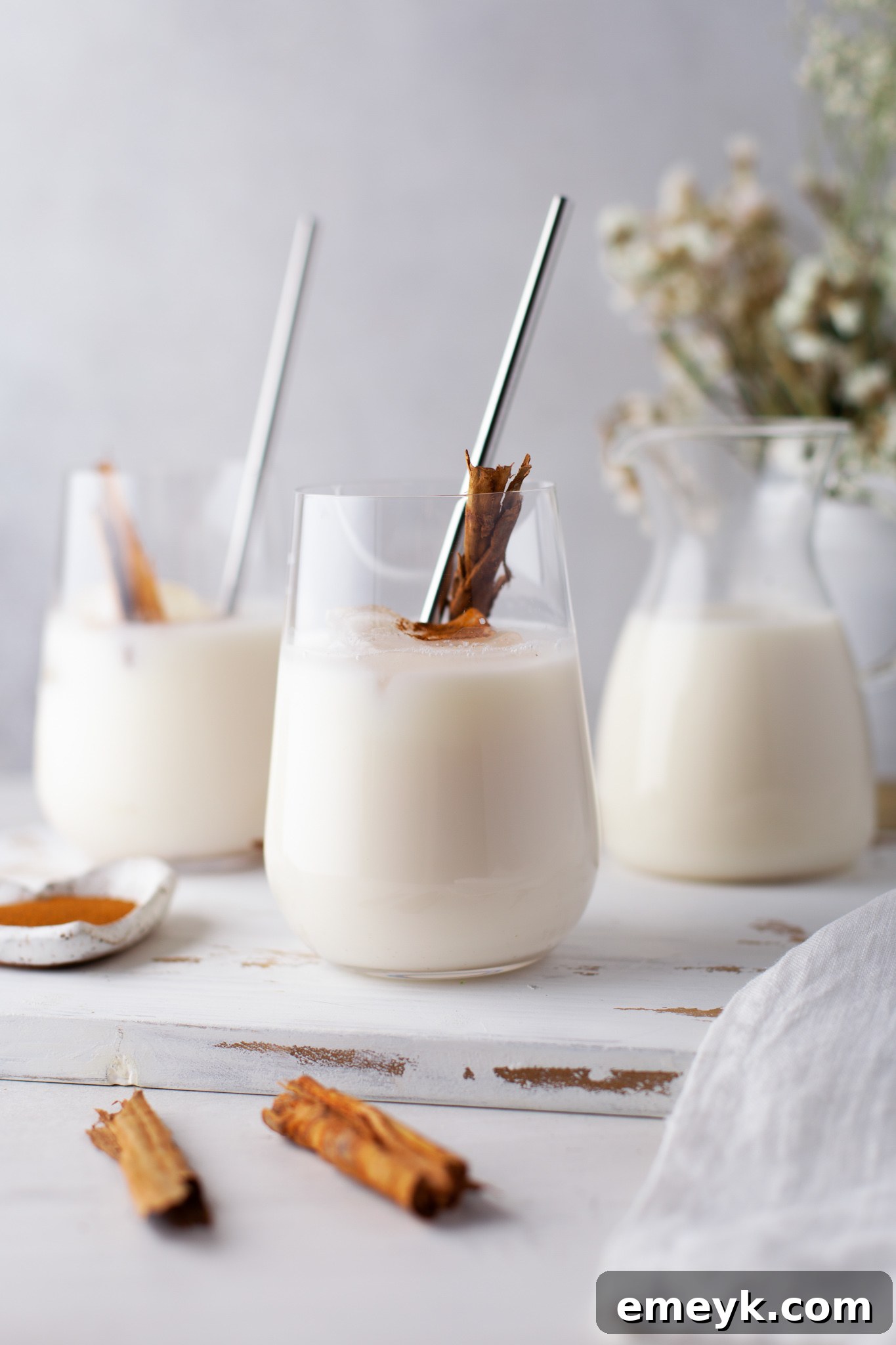 Creamy Homemade Horchata 6 Horchata Recipe served in glasses with ice.