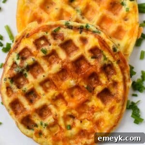Chaffles Recipe final image, golden and ready to serve.