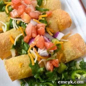 A delicious serving of Air Fryer Pork Taquitos.
