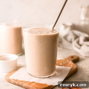 Oat Smoothie Recipe in a tall glass.
