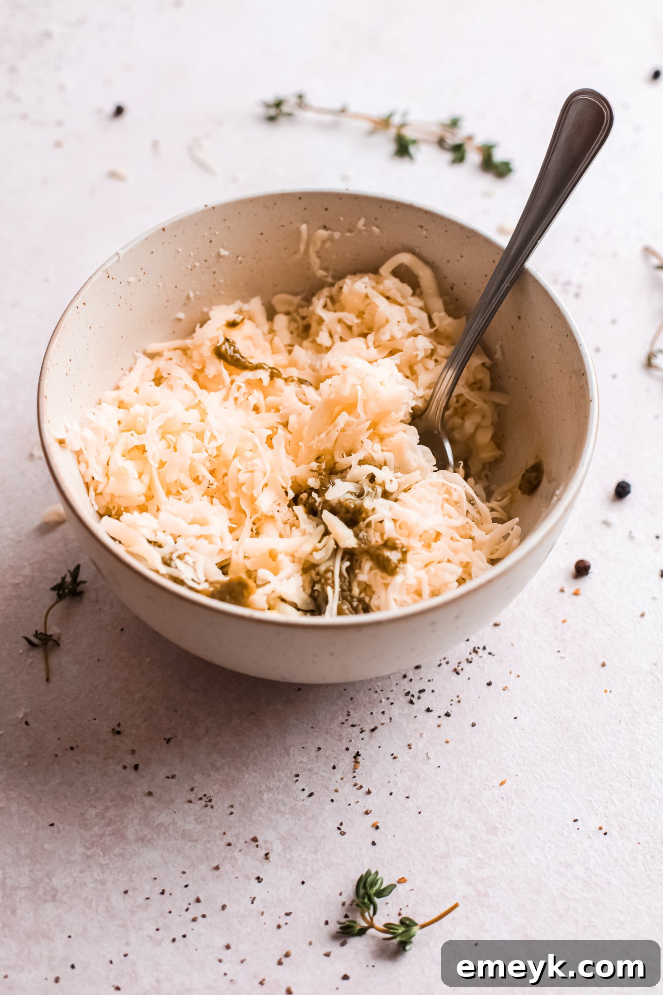 Baked Cheesy Spaghetti Squash Recipe ingredients mixed together.